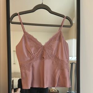Abercrombie Silk with Lace Trim Cami Top NWT